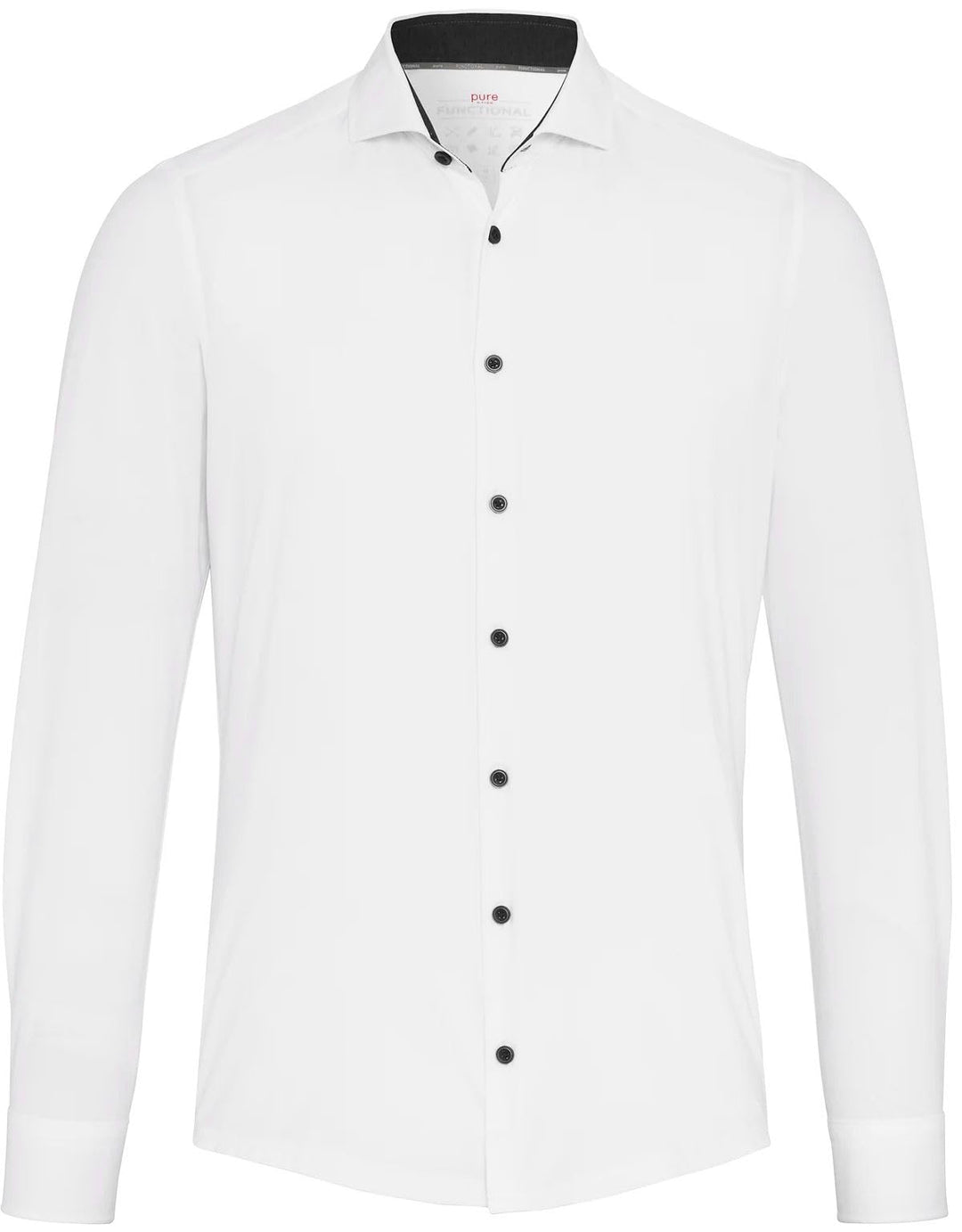 Pure Slim Fit Functional Hemd Langarm Haifischkragen Stretch weiss 39 Weiss, 39 Weiss