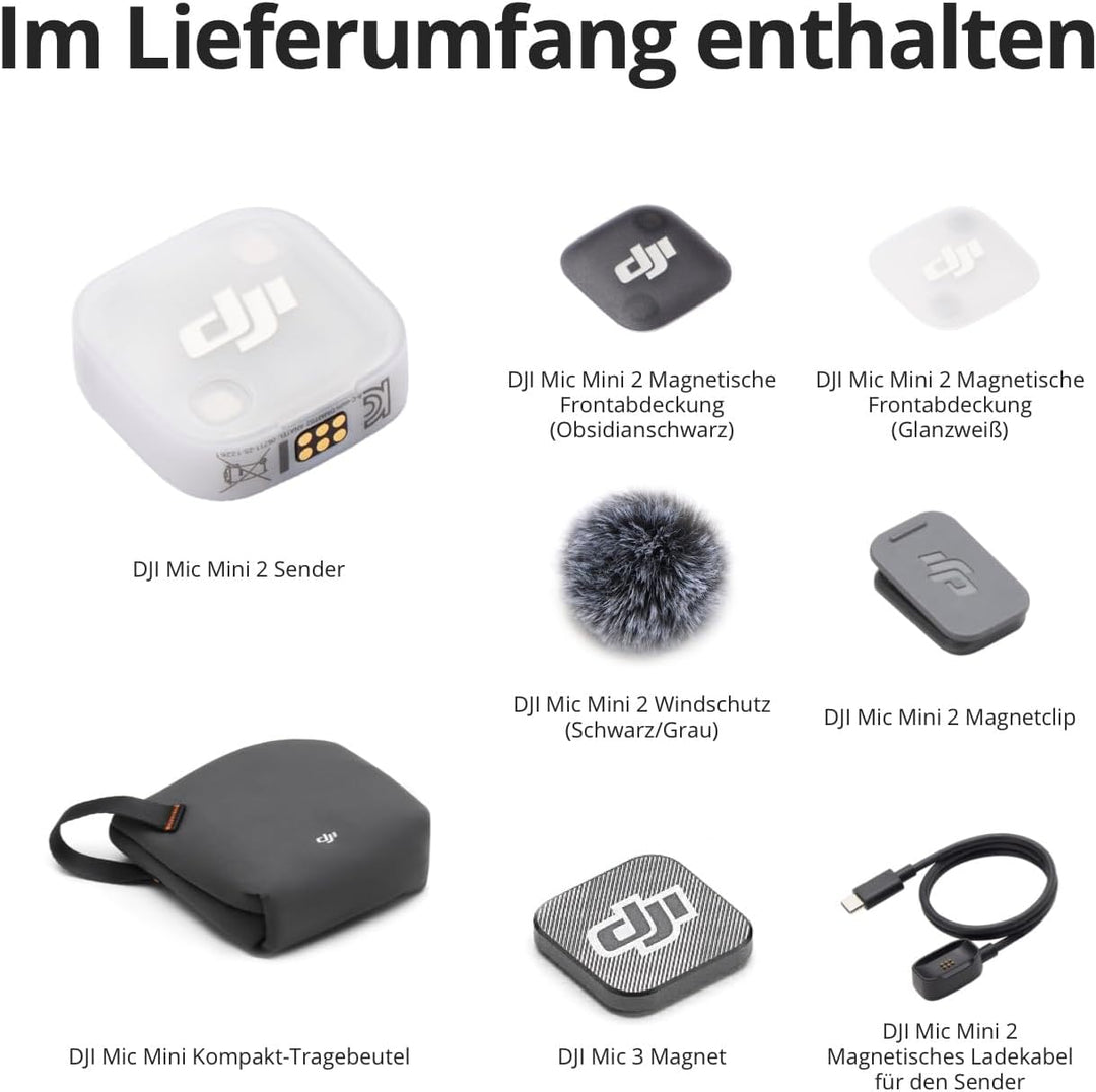 DJI Mic Mini 2 Sender, kabelloses Lavalier Mikrofon, Handy-Mikrofon, Ansteckmikrofon, DJI Microphone