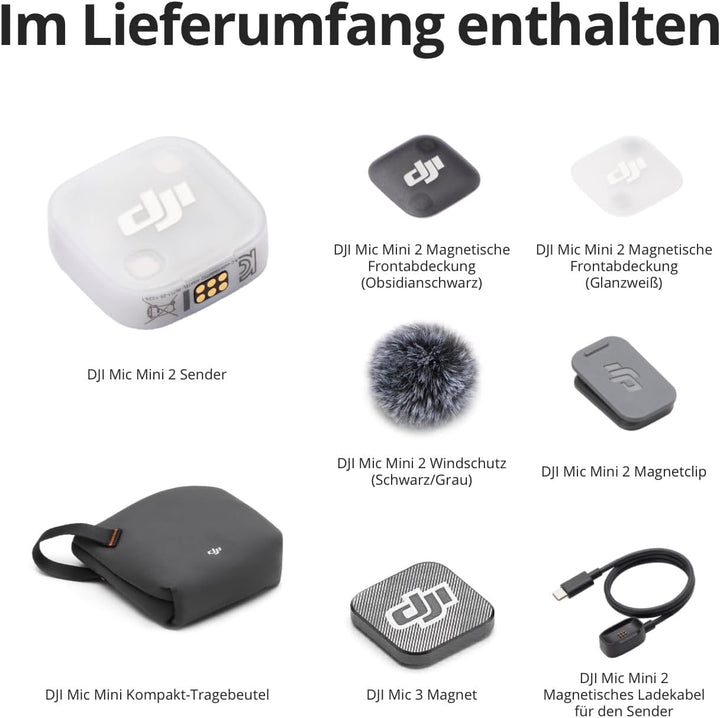 DJI Mic Mini 2 Sender, kabelloses Lavalier Mikrofon, Handy-Mikrofon, Ansteckmikrofon, DJI Microphone