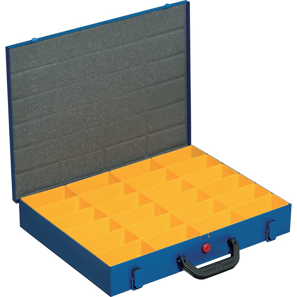 Allit Kleinteilekoffer, Stahlblech, EuroPlus Metall 44/24x63, blau, 24 Einsätze, dicht schliessend,