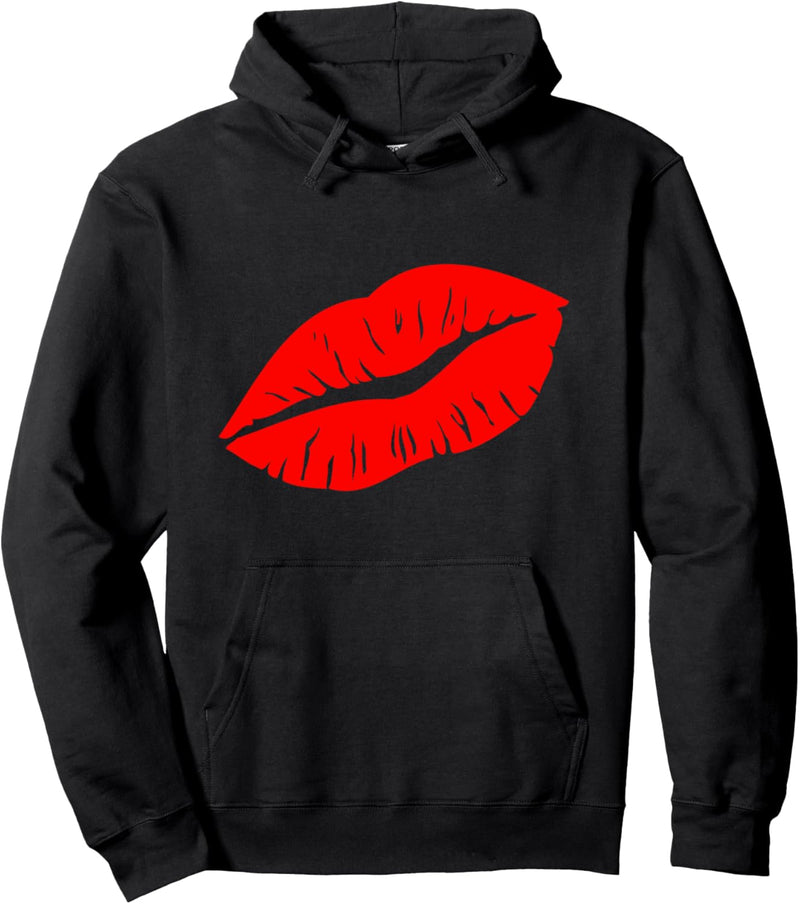 Rote Lippenstift-Kuss Pullover Hoodie