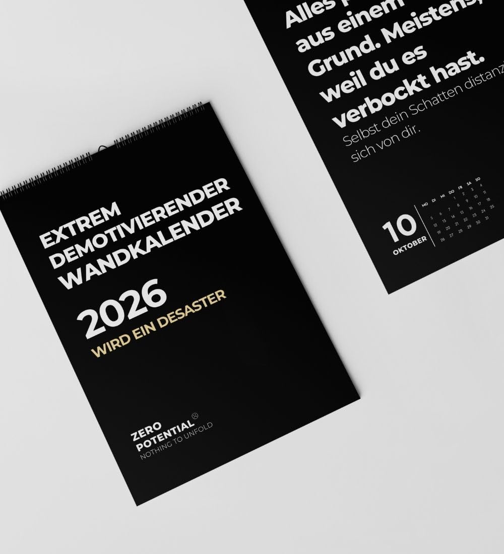 Demotivierender Kalender (2026, Wandkalender) 2026 Wandkalender, 2026 Wandkalender