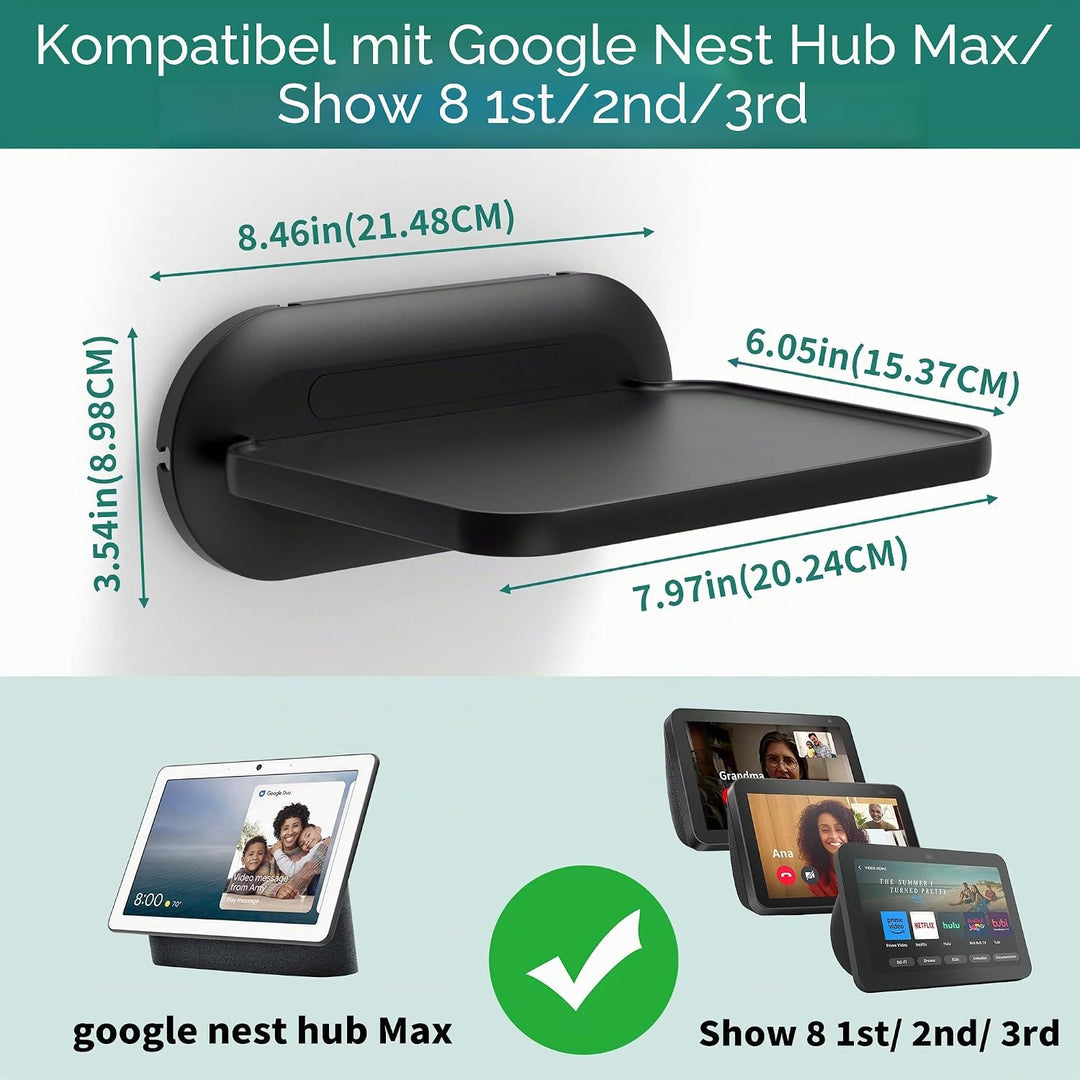 HomeMount Halterung für Google Nest Hub – Wandhalterung, kompatibel mit Google Nest Hub/Nest Hub (2.