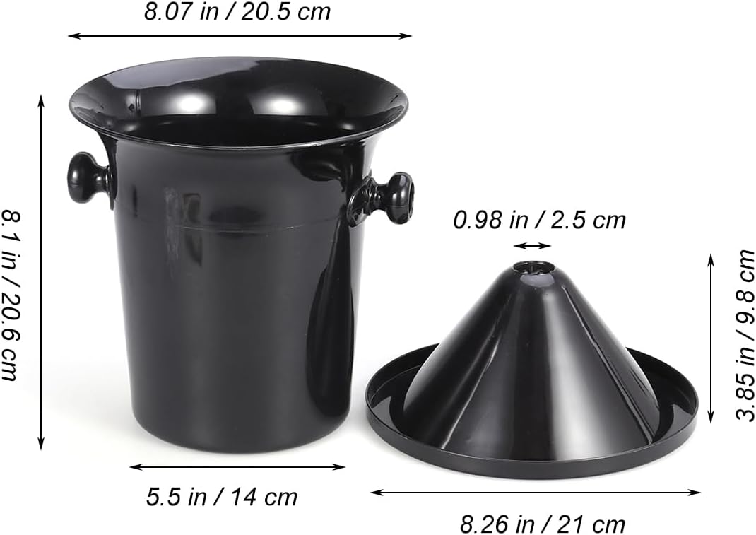 MAGICLULU Weinverkostungs-Spucknapf Rund Mit Doppelohren 8.27X7.87 Zoll Kunststoff Eiskübel Für Wein