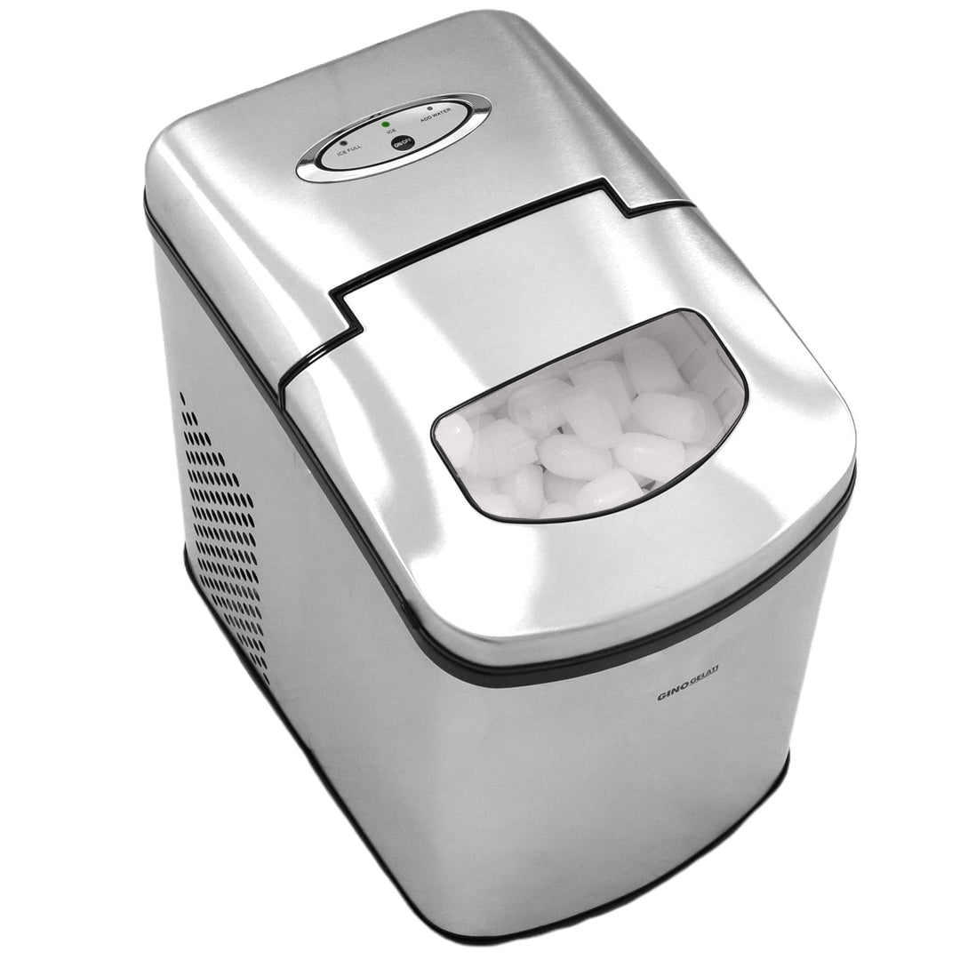Gino Gelati GG-175W Digitaler Edelstahl Eiswürfelbereiter Eiswürfelmaschine Icemaker max. 15 Kg/24 h