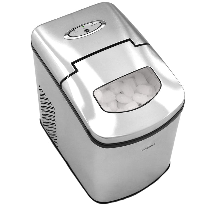 Gino Gelati GG-175W Digitaler Edelstahl Eiswürfelbereiter Eiswürfelmaschine Icemaker max. 15 Kg/24 h