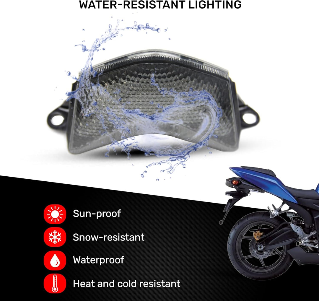 avdb-moto LED-Bremslicht mit integrierten Blinker kompatibel mit Kawasaki ZX6R 2005/2006, ZX10R 2006