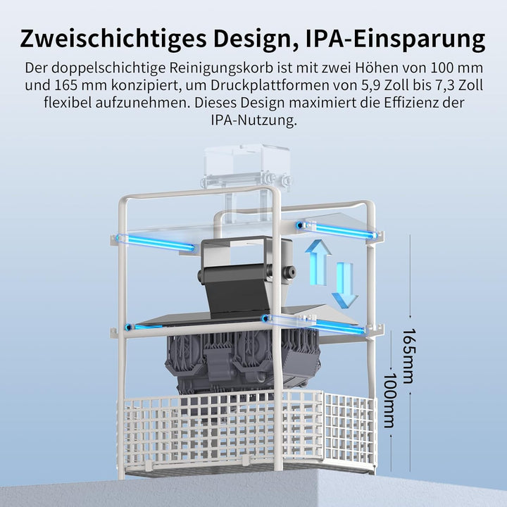 ANYCUBIC Wash & Cure 3 für LCD/DLP/SLA Resin 3D Drucker Modell, 2 in 1 Wascheimer und UV Durchhärteg