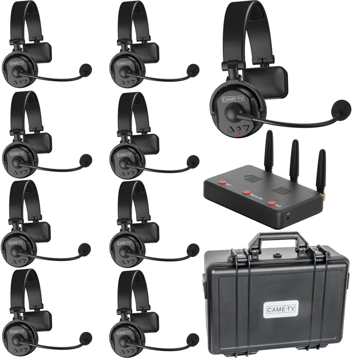 Came-TV 9er-Pack kabelloses Waero-Intercom-Headset, Vollduplex-Intercom-Kommunikationssystem, Entfer