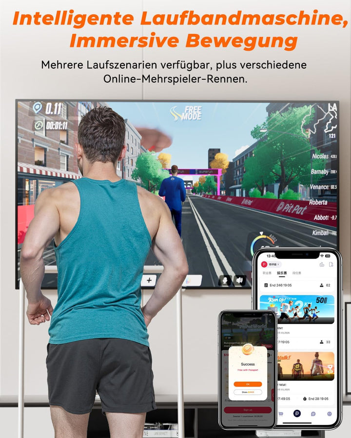 Superun Walking Pad mit Steigung 6% – Laufband für Zuhause max 6km/h & 12km/h mit App und Fernbedien