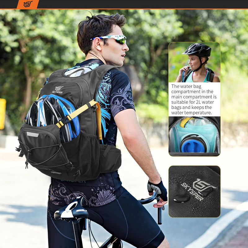 SKYSPER Fahrradrucksack 20L Ultraleicht Rucksäcke für Radsport Wanderrucksack Trinkrucksack Sportruc