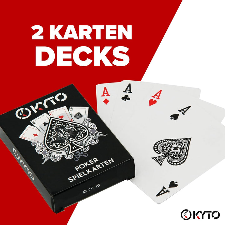 Kyto Pokerkoffer 300-tlg. Poker Set - Ideales Texas Holdem Set - Mit Koffer, Pokerchips, Pokerkarten