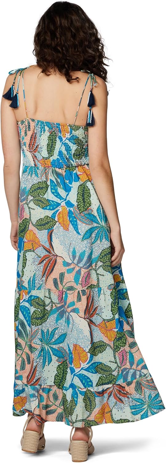 Mavi Damen Kleider Lang Printed Dress Maxikleid mit Print M Bunt, M Bunt