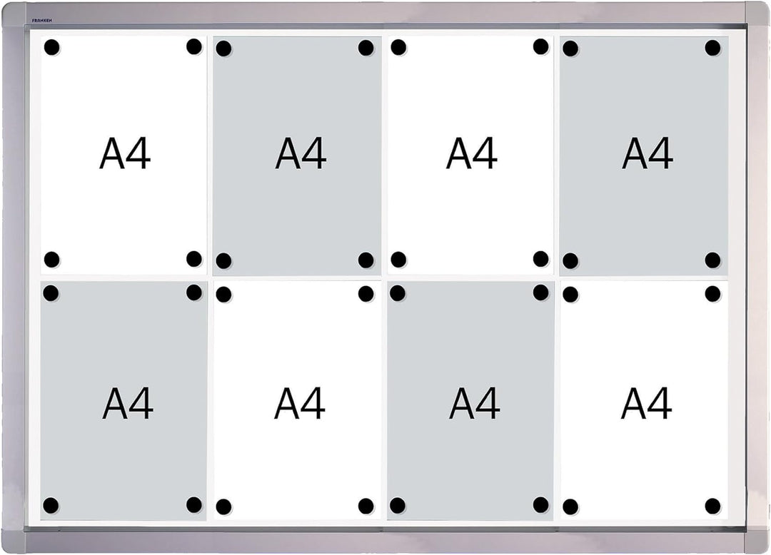FRANKEN Schaukasten ECO für den Aussenbereich, Klapptür, 8x A4, 98 x 70,4 x 4,5 cm, weiss, magnetisc