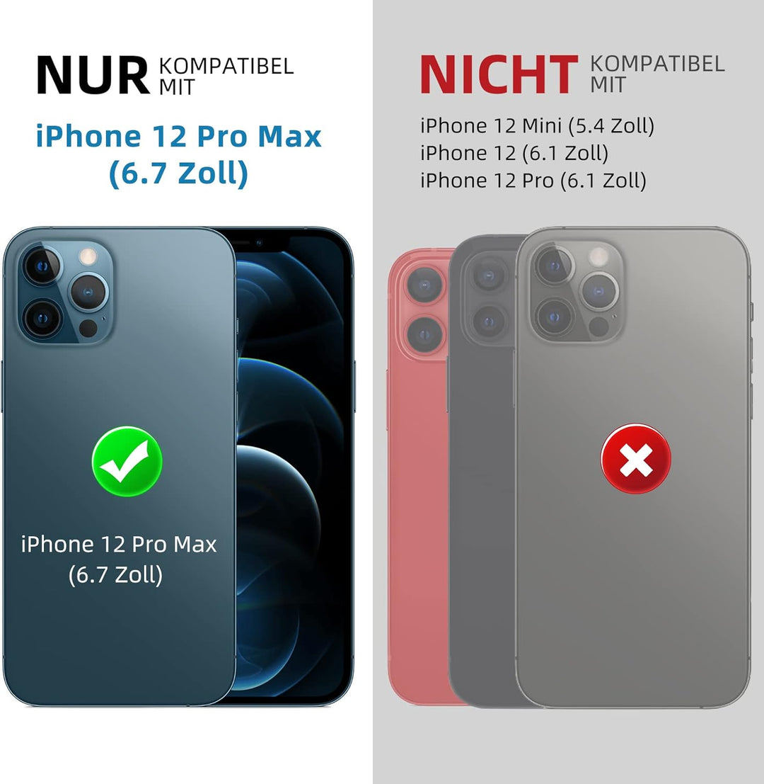 Beeasy für iPhone 12 Pro Max Wasserdicht Outdoor Hülle (6,7"), Stossfest Panzerhülle Militär 360 Gra