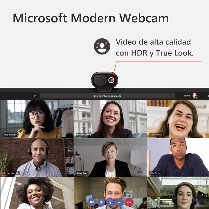 MICROSOFT 8L3-00005 - Modern Webcam, DFOV of 78° (HFOV 69°, 16:9 Aspect Ratio), schwarz