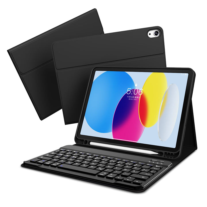 Hülle mit Tastatur für iPad A16 11 Generation 2025/10 Generation 2022 (11/10.9 Zoll), Flexibles TPU