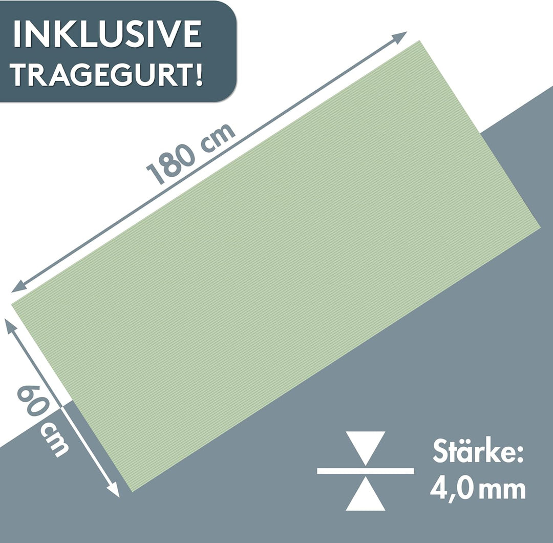 LILENO SPORTS Yoga Matte (180x60cm) inkl. Tragegurt - Sport und Yogamatte extra rutschfest in 4 mm D