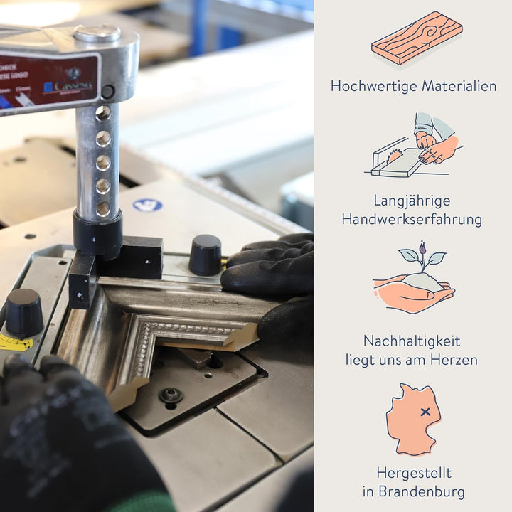 WANDStyle Spiegel Barock und Antik I Aussenmass: 40x50cm I Farbe: Silber I silberner Wandspiegel aus