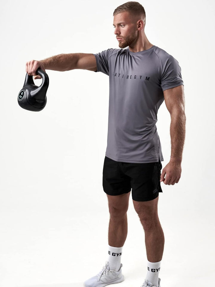 Satire Gym - Sport Shirt Männer atmungsaktiv - enganliegendes &amp; schnelltrocknendes Fitness Tshirt He