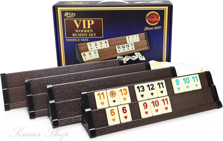 Star SEMUS Wooden Rummy Kompakt Okey mit Melamin Spielsteine (Dunkel)