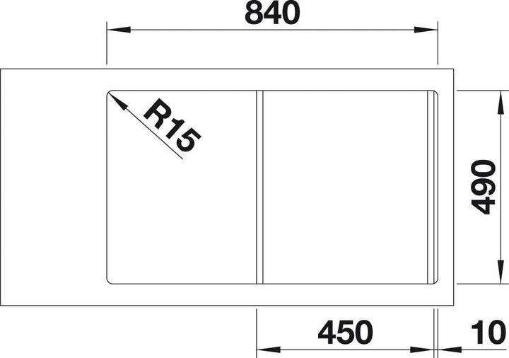 BLANCO DIVON II 45 S-IF | Edelstahl | Einbauart: Einbau von Oben & Flächenbündig | Hauptbecken recht