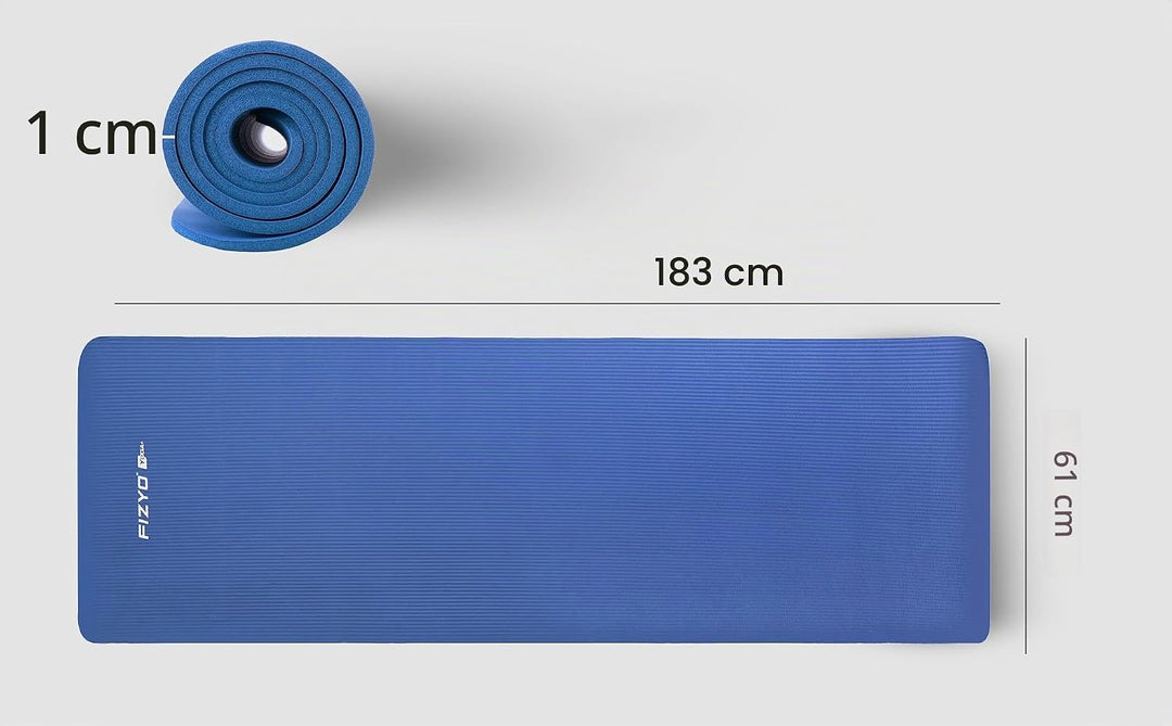 FIZYO Yogamatte 183x61x1 cm – Rutschfeste Fitness- &amp; Trainingsmatte aus NBR-Schaum – Gymnastikmatte