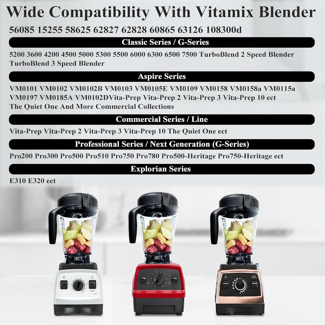 Für Mixbehälter 64 oz Low-Profile, kompatibel mit Vitamix 750, 5300, 5200, 7500, 6300, Vm0102, Vm010