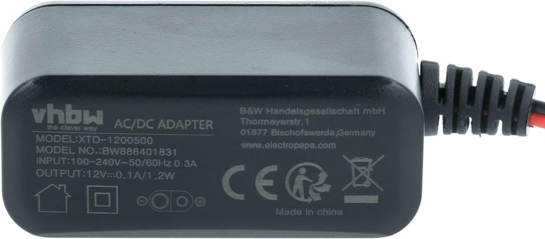 vhbw Ladegerät für Starter Akkus kompatibel mit MTD Rasenmäher | 12 V / 0,1 A, 2m
