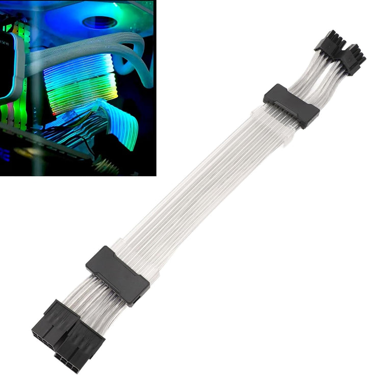 5V 3PIN ARGB GPU-Kabel, 30 cm 2x8PIN auf 2x8PIN ARGB Sync Power Verlängerungskabel4-seitiges Leuchte