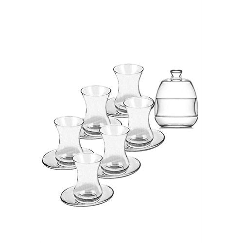 13 Teilig Türkische Teegläser Tee mit Untertasse Hohe Qualität BASAK Orientalisch arabisch Teestube