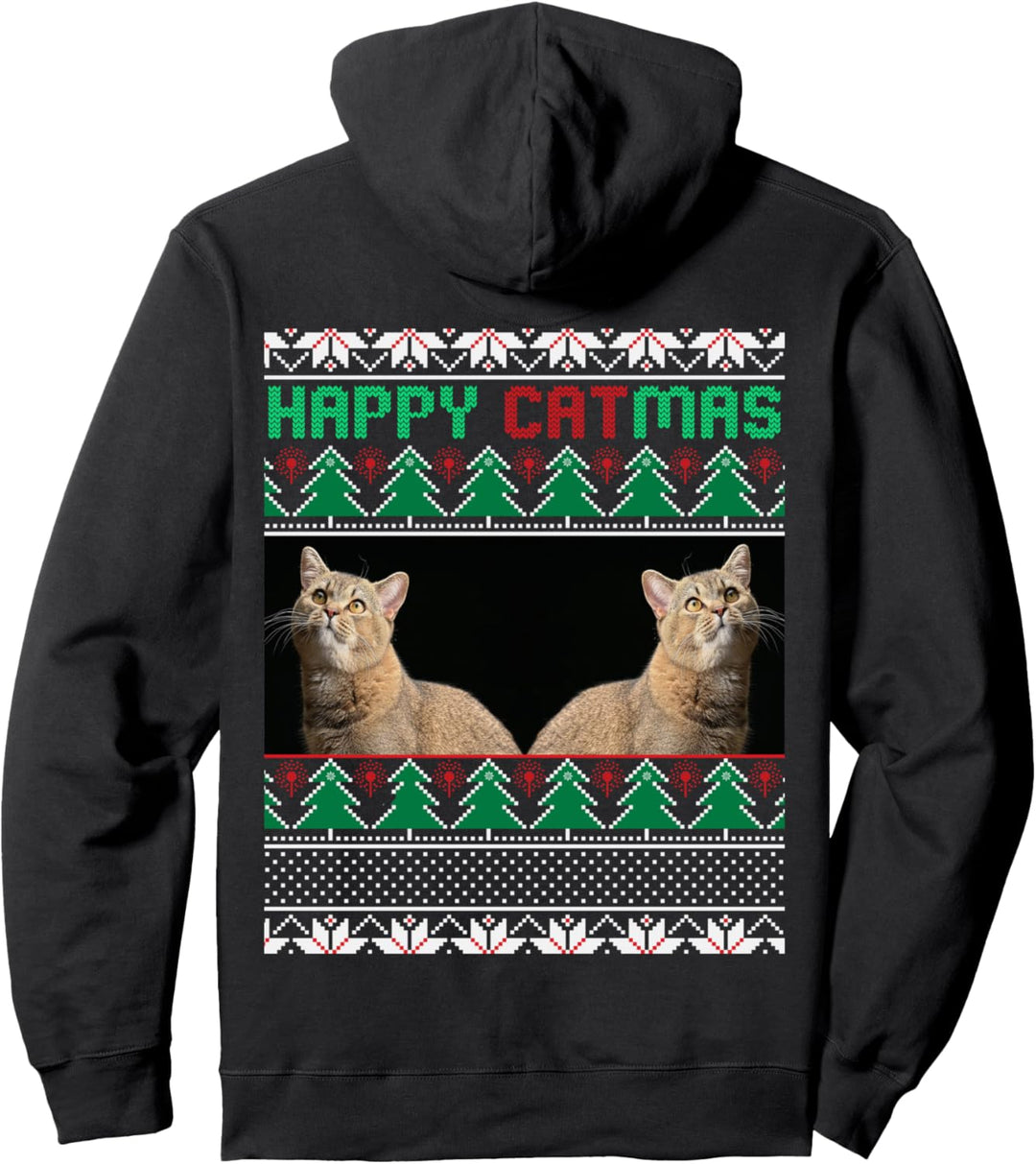 Cat lover gifts for Christmas - Ugly Christmas Cat lover Pullover Hoodie