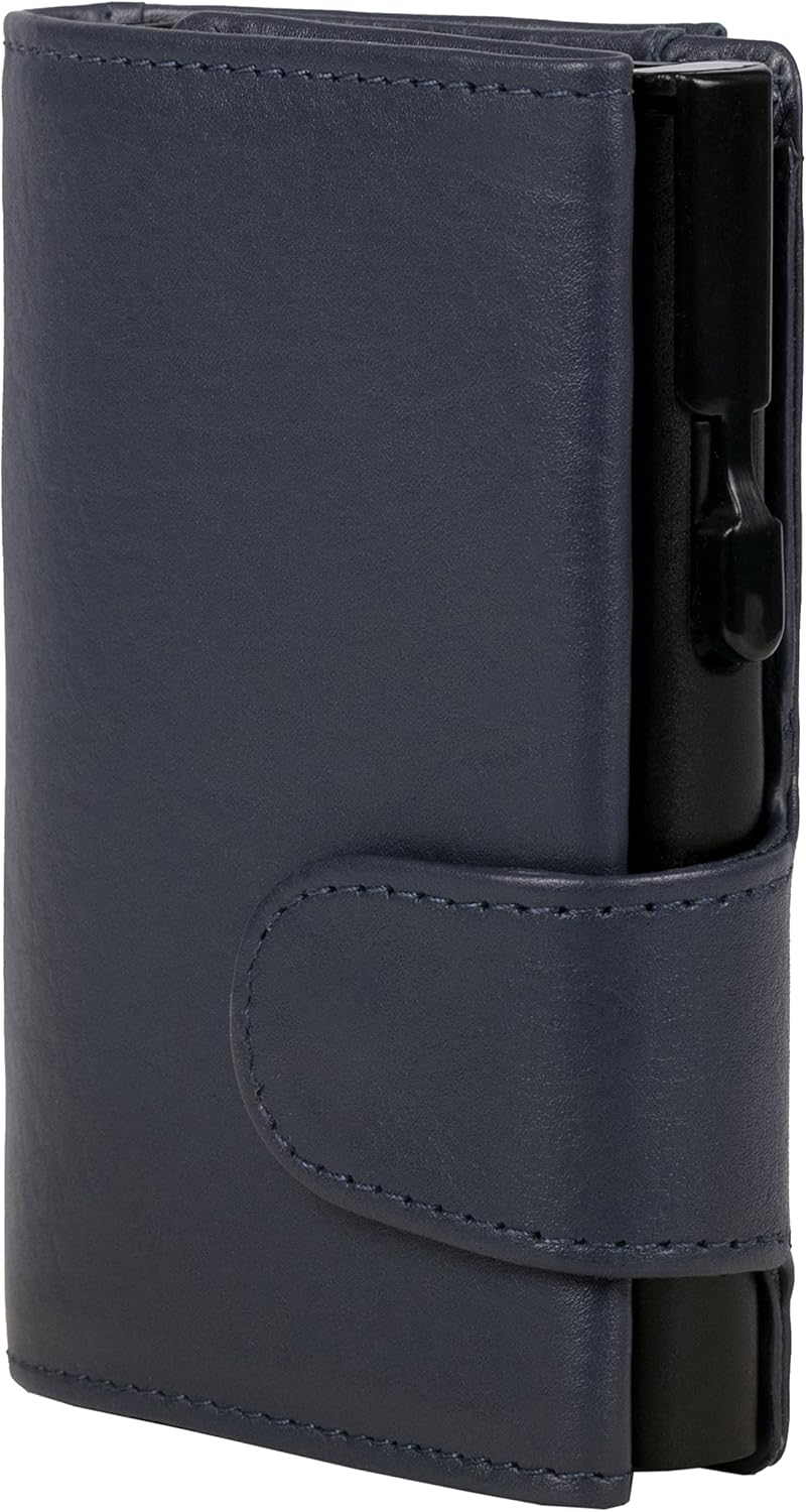 ClickSafe® Kreditkartenetui mit Münzfach und Geldscheinfach aus 10,0 x 6,5 x 2,5 cm Blau, 10,0 x 6,5