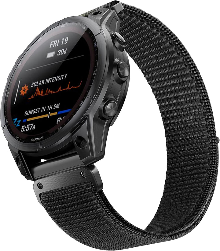 ANBEST 22mm Nylon Armband für Garmin Fenix 7/Fenix 6 Pro/Fenix 5 Armband, Schleife Klettband für Fen