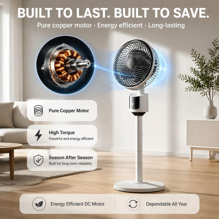 Standventilator für Schlafzimmer – 2026 Verbesserter Ganzraum-Luftzirkulator, 27,4 m Luftstrom, 30 d