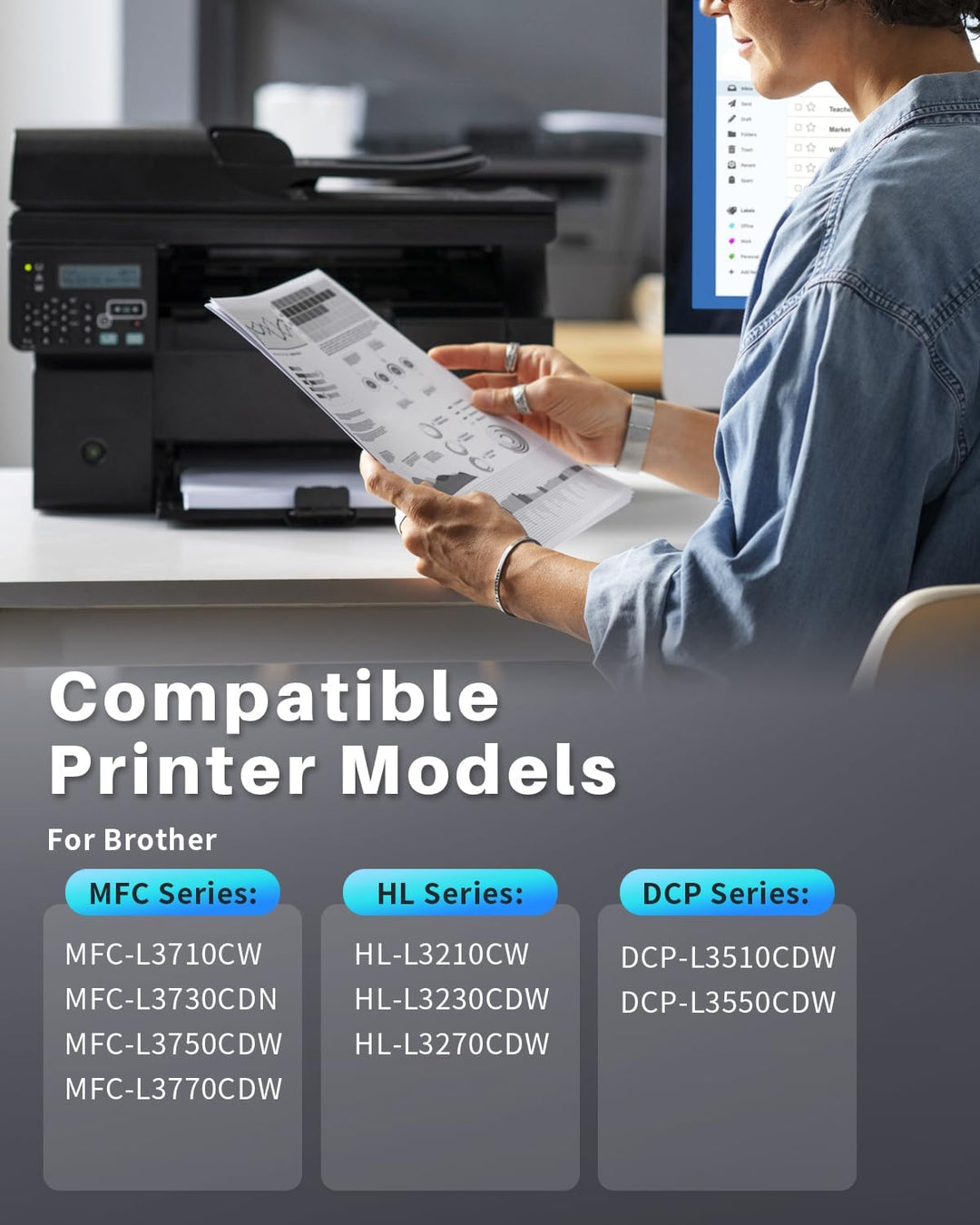 INK4U TN247 Toner DR-243CL Trommel Kompatibel für Brother DR243CL Trommel TN247 Toner für MFC-L3750C