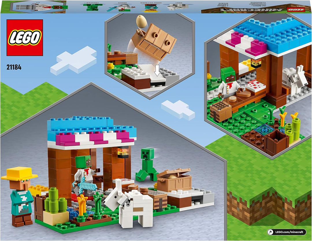 LEGO 21184 Minecraft Die Bäckerei modulares Spielzeug-Set mit Creeper- und Ziege-Figur, Konstruktion