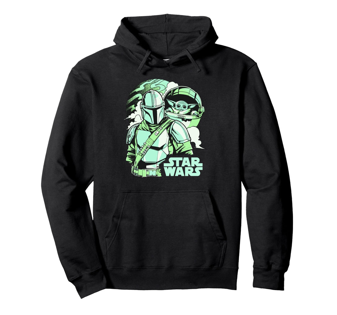 Star Wars Mandalorian & The Child Pastel Planet Logo C2 Pullover Hoodie