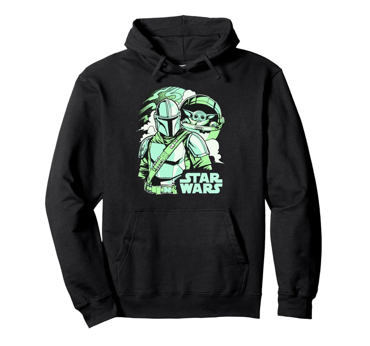 Star Wars Mandalorian & The Child Pastel Planet Logo C2 Pullover Hoodie