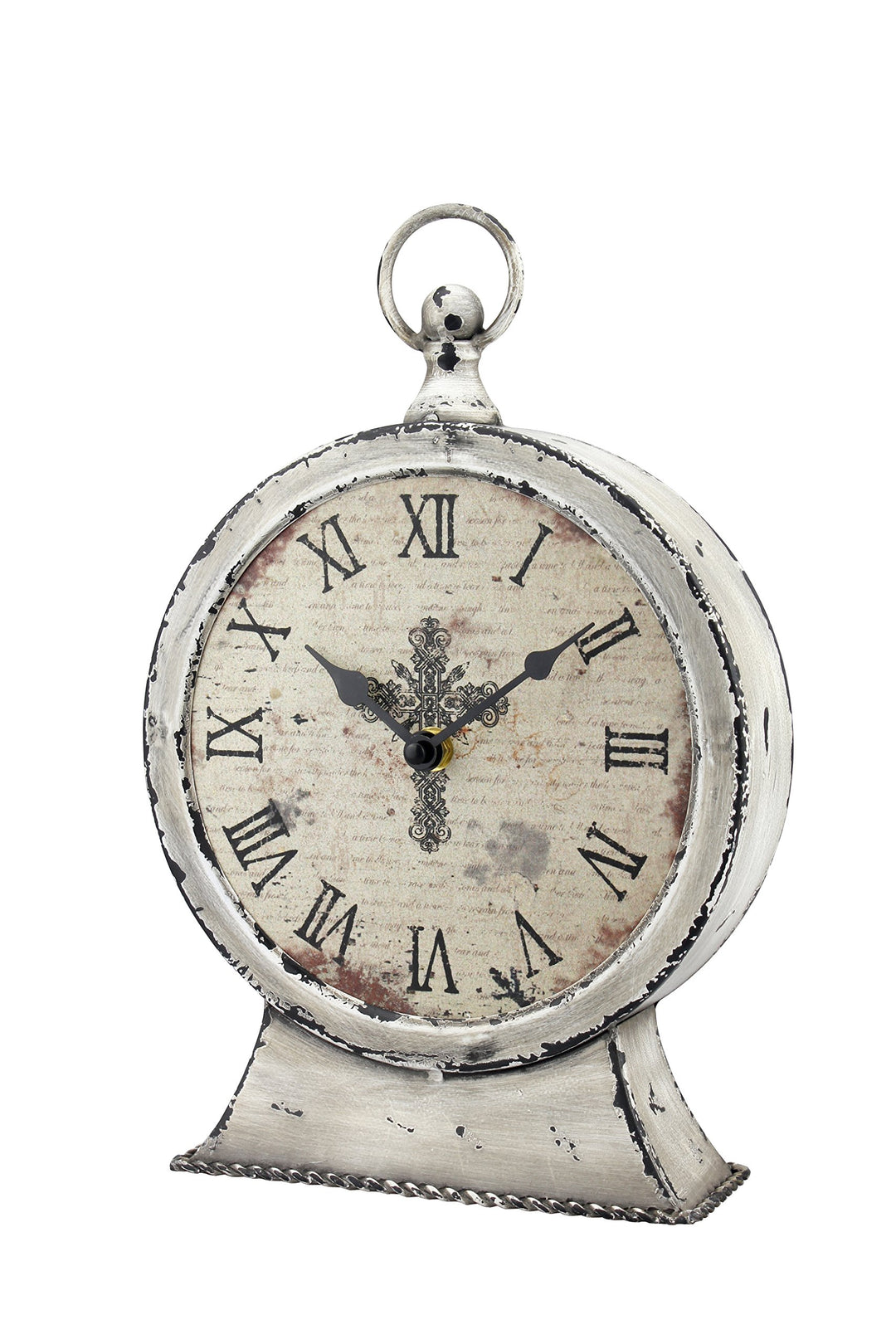 Stonebriar Large 13 Inch Decorative Battery Operated Table Top Clock with Roman Numerals and Antique