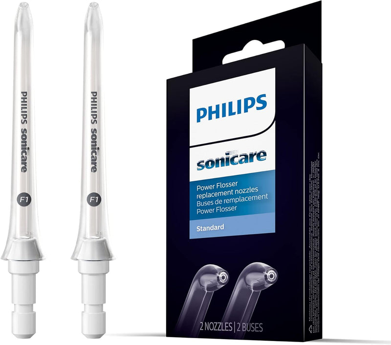 Philips Sonicare Standarddüse F1 für Mundduschen HX3042/00, Doppelpack; Mundwasser Flosser für die V