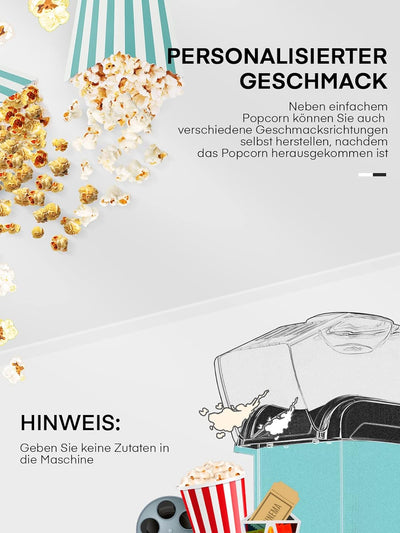 1200w Heissluft Popcorn Maschine,Mini Popcorn Maker,Einfach zu Verwenden Popcornmaschine,2 Minuten s