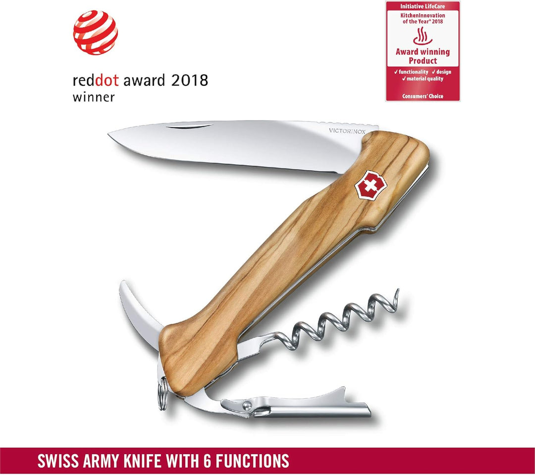 Victorinox, Taschenmesser, Wine Master Wood, 130 mm, beige (6 Funktionen, Klinge, Zweistufige Stütze