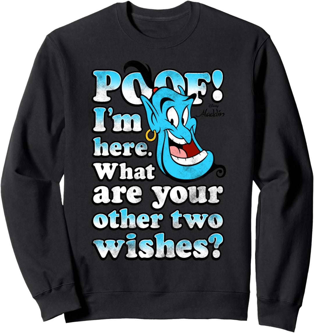 Disney Aladdin Genie Two Wishes Slogan Sweatshirt
