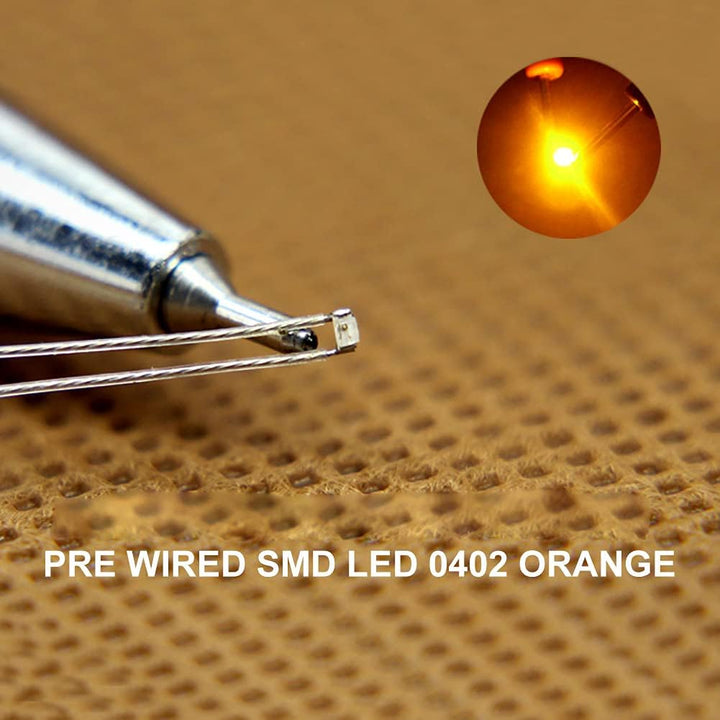 Evemodel 20Stk. SMD LED 0402 Vorgelötete Mikrolitzenleiter Modellbau Dekor Minigarten Puppemhaus Diy