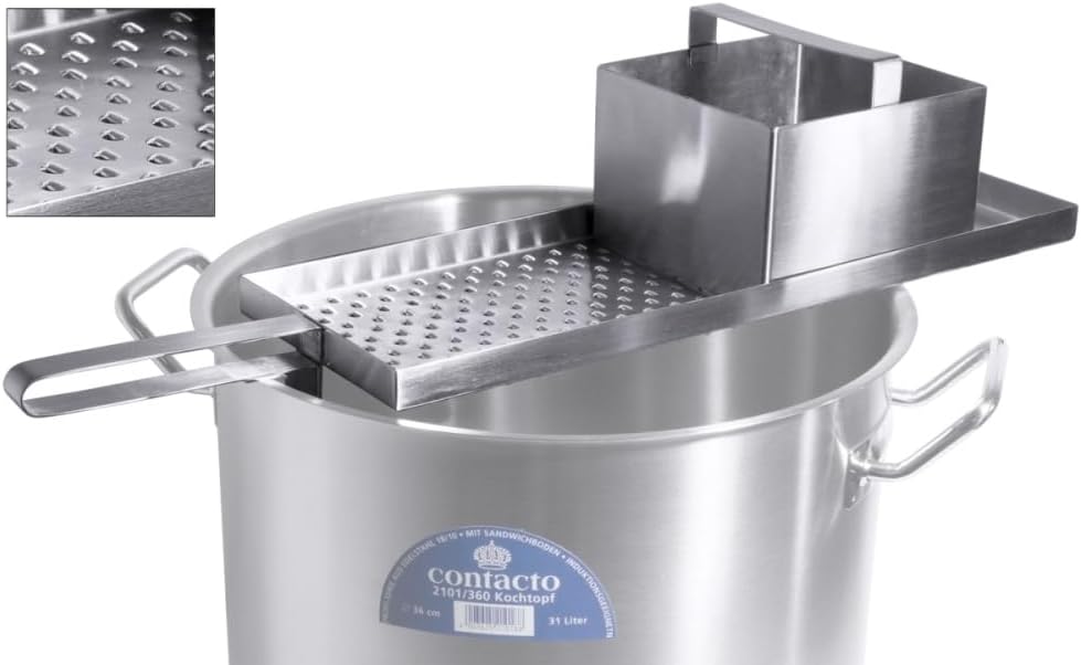 Contacto Gastronomie Spätzlehobel für lange Spätzle mit Topfhalterung Edelstahl 18/10 für Töpfe von