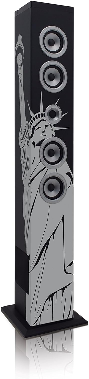 Lenco iCes IBT-6 Bluetooth-Standlautsprecher, 40 Watt Musikleistung (UKW-Radio, USB, SD-Kartenleser,