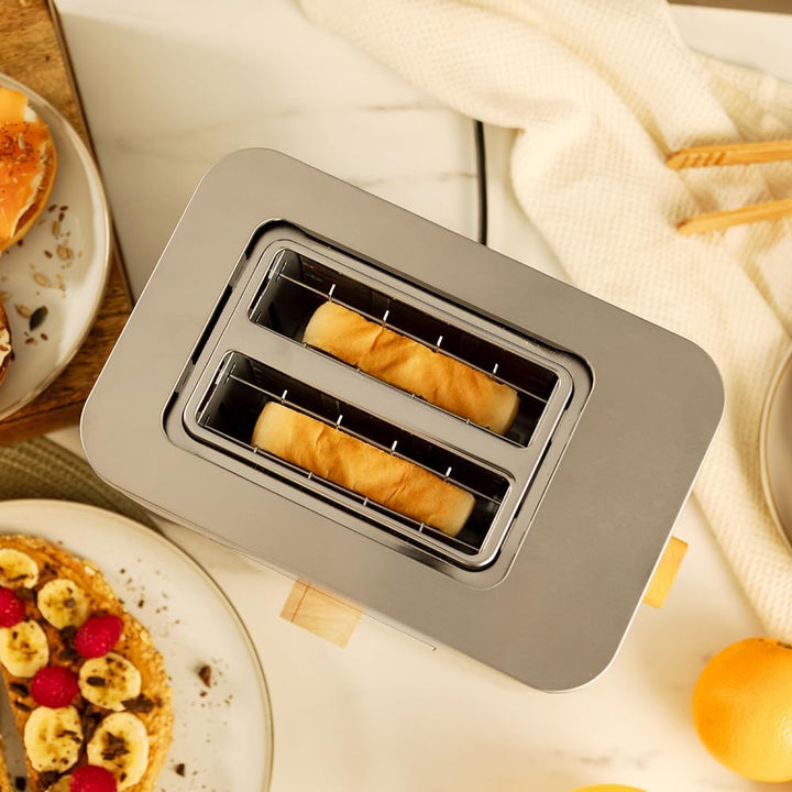 Cecotec Vertikaler Toaster mit 2 Kurzschlitzen Touch&Toast Double, 950 W, 2 Scheiben Brot, Extra bre