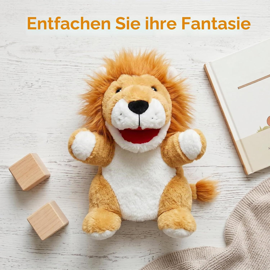 2026 Tierhandpuppen für Kinder,Kleinkind enthält Wolf,Tiger,Löwe,AFFE und bewegliche offene Münder,p