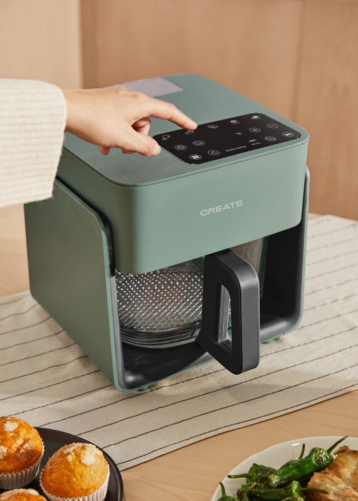 CREATE/AIR FRYER MIST/Ölfreie Heissluftfritteuse 4.2L mit Wasserdampfgarer Salbeigrün/Fassungsvermög